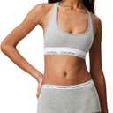 Calvin Klein Women's Modern Cotton Unlined Wireless Bralette (Medium, Grey Heather)