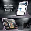 JETech Rotating Case for iPad (A16) 11th/10th Generation (2025/2022) with Pencil Holder, 360 Degree Rotation Protective Stand Cover Clear Back, Auto Wake/Sleep (Light Purple)