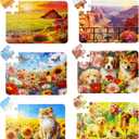 6 Packs 20 Piece Large piece Puzzles for Seniors Puzzle for Seniors Puzzle Dementia Alzheimer's Products Activitiesfor Elderly Seniors Easy with 6 Storage BagsAnimal