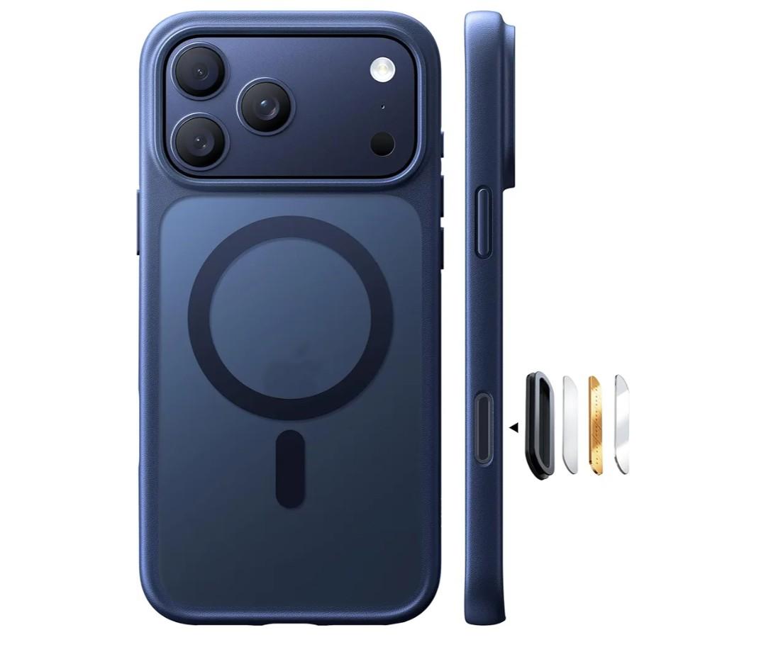 TORRAS Stronger Magnetic & Shockproof for iPhone 17 Pro Max Case, Fit for MagSafe, Military Grade Drop Protection, Camera Control, DIY Button, Slim for iPhone 17 Pro Max Case Translucent Deep Blue