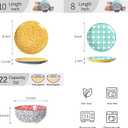 Selamica Ceramic Plates and Bowls Sets,18 Pieces Dinnerware Sets for 6,Dishwasher & Microwave Safe dish set,Family & Holiday Dining, Assorted Colors
