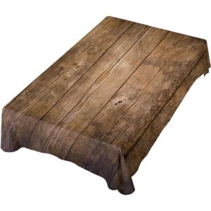 Table Decoration for Party Rustic Wood Planks Retro Grain Rectangle Table Cloth Polyester Tablecloth Square Table 60 Inch for Dinner Table Decor