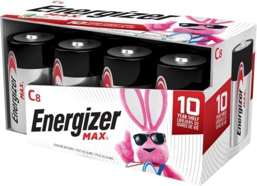 Energizer MAX C Batteries, Premium Alkaline C Cell Batteries (8 Battery Count) (Pack of 12)