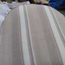 Baxton Studio Striped Charlemagne Traditional French Accent Chair, Oak Brown