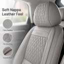 Gray Thick Nappa Leather Automotive Front Car Seat Covers Set of 2