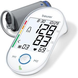 Beurer BM55 Blood Pressure Machine  XL Backlit Display, Arrhythmia Alarm, Portable Storage Kit, 2 Users, Automatic Blood Pressure Cuff, Resting Indicator  Blood Pressure Monitor Batteries Included (White)