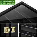 TJ.MOREE 12 Baseball Display Case, Baseball Holders for Balls Display, 13 x 16.5 inches Wall Mount Shadow Box with Locks for Home Run Derby Baseball Collector Memorabilia Autograph Balls - Black