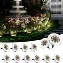 Solar Ground Lights, 6 Pack Solar Lights Outdoor Waterproof, 8 LED Solar Powered Landscape Lighting for Garden Yard Patio Driveway Pathway Walkway (Warm White)