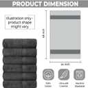 6 x QUBA LINEN Hotel & Spa 100% Cotton Bath Towels Pack of 6, Ultra Soft, Quick Dry, Lightweight, Highly Absorbent, Perfect for Face, Hands, Spa, Gym, Hotel, Resort & Daily Use - Grey (24" x 48")