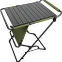 Camping Table with Additional Roll Up Tabletop, Multifuctional Camping Table Easily Transfer to Chair (Dark Green)