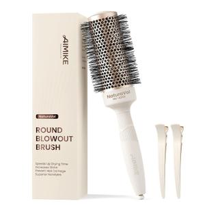AIMIKE Round Brush for Blow Out, NaturaVol Medium Round Hair Brush for Fine Hair with Nano Thermal Ceramic Tech, for Blow Drying & Styling, Adds Volume & Smoothness (1.7 Inch Barrel, 2.5 Inch Bristle)