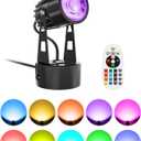 Spot Lights Indoor 3W RGB Uplighting Indoor Spotlight Lamp for Plants 120V Up Lights Christmas Decor US 2-Plug 6 FT Cord with Floor Foot Switch (1 Pack with Base)