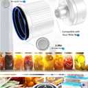 Electric Mason Jar Vacuum Sealer Kit Auto Stop Fully Automatic Fits Wide and Regular Mouth 3 IN 1 Design For Canning Jar And Sous Vide Bags (White)