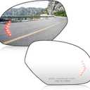 Left & Right Side Heated Mirror Glass Fits for 2007-2014 Cadillac Escalade Chevy Avalanche Silverado Suburban Tahoe GMC Sierra Yukon 1500 2500HD 3500HD for GM1324138 2 PIN & 4 PIN, w/o Blind Spot
