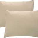 iMaylex 1800 Series Super Soft Brushed Microfiber Fabric Zipper Pillowcase, Luxury Cozy and Lightweight, Set of 2, Khaki, King, 19x44 Inches