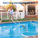 Cordless Pool Vacuum for Above Ground Pool with Telescopic Pole, 18.5 GPM Powerful Suction, Upgraded 60 Mins Runtime, Rechargeable Handheld Pool Cleaner with 2 Brush Heads for Inground Pools