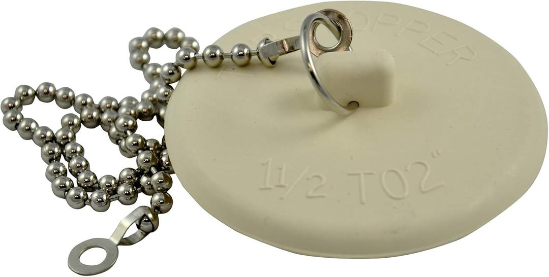 Danco 80783 Fit-All Rubber Stopper, Tub Drain, White (Tub Drain Stopper (1.5-2 in))