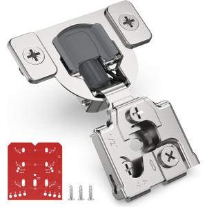 Chibery 60 Pack 1/2" Overlay 3D Soft Close Concealed Hinge for Face Frame Door, Self Closing Hinges, 105 Smooth Slow Close Quite, Hidden Stainless Steel Hinge for Kitchen Cabinet Door, Satin Nickel
