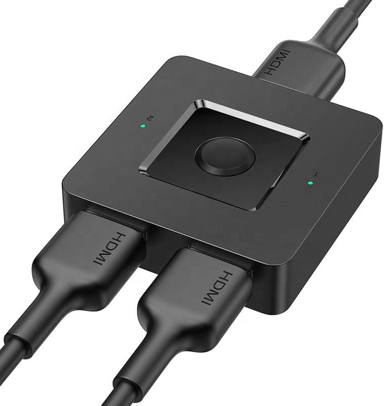 HDMI Switch 4k@60hz, BD&M Bidirectional HDMI Switcher 2 in 1 Out, Manual HDMI Hub Supports HD Compatible with Laptop PC Xbox PS5/4/3 Blu-Ray Player Fire Stick Roku and More