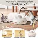 Laser Cat Toys for Indoor Cats, 2 in1 Interactive Cat Toys Laser and Feather Cat Wand Rechargeable Automatic Cat Laser Toy, for Bored Indoor Adult Cats/Kittens