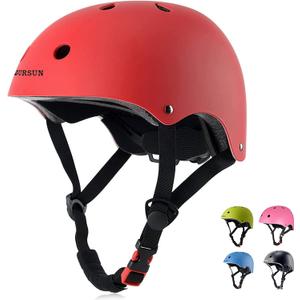 BURSUN Kids Bike Helmet Ventilation & Adjustable Toddler Helmet for Ages 2-14 Kids Boys Girls Multi-Sport Helmet for Skateboard Roller Skateing Bicycle Scooter blance Bike, M