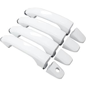 MOTOKU Set of 4 White Exterior Door Handle for Chevrolet Silverado1500 2500 3500 HD Suburban Tahoe for GMC Sierra 1500 2500 3500 Yukon 2015-2020