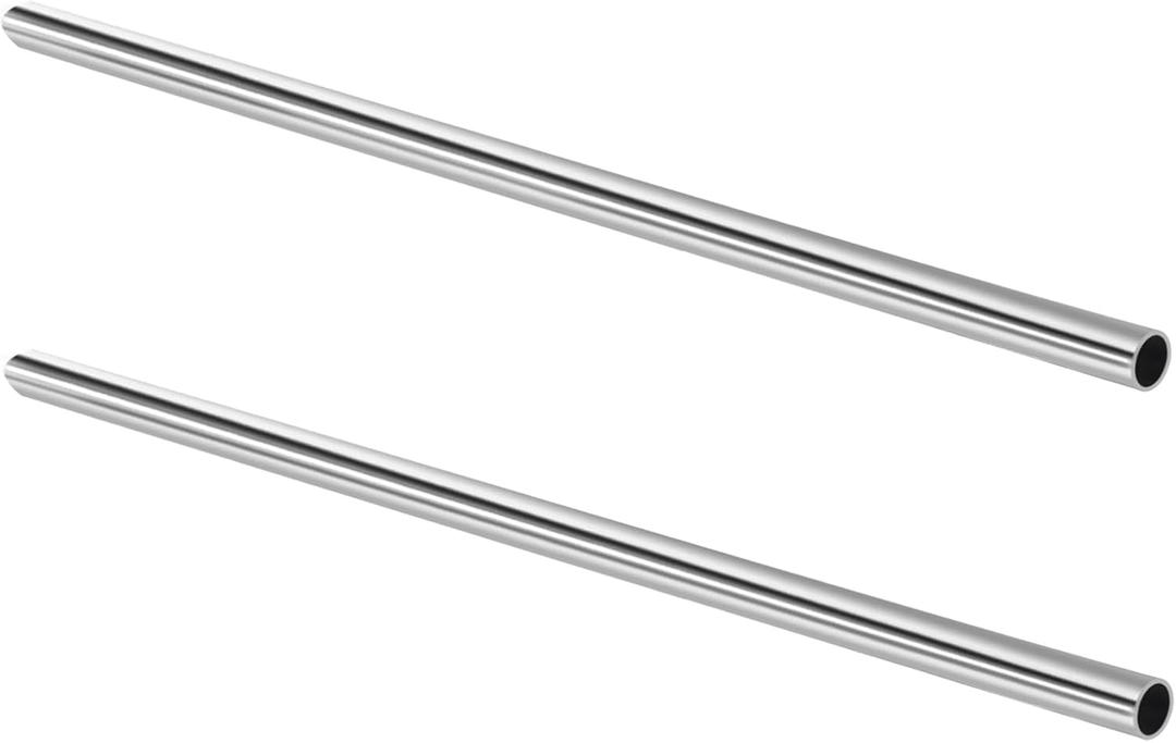 GeilSpace 3/4" OD 304 Stainless Steel Round Tube, 36 inch Length Industrial Metal Pipe, Weldable and Cuttable Smooth Steel Tubing for DIY Furniture, Industrial Decor and Construction (2 Pack)