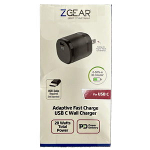 Z Gear USB-C Fast Wall Charger - 20 Watts