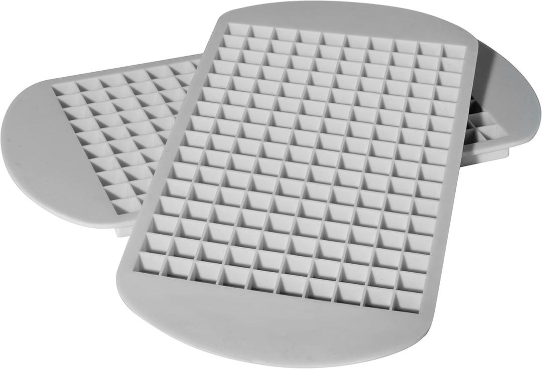 OGGI Small Ice Cube Tray, 2 Mini Ice Cube Trays, Tiny Ice Cube Maker, Flexible 160 Cavity Silicone Ice Trays for Freezer, Crushed Pebble Ice Cubes for Moscow Mules, Cocktails & Juices, BPA Free - Gray and 4 Pack 3.5 Inch Reusable Furniture Sliders for Carpet Hardwood Floor Chair Movers