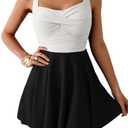 B2prity One Piece Swimdress Swimsuit for Women Tummy Control Wrap Swim Dress Modest Ruched Skirt Bathing Suit, Size: M