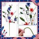 Lyrow 8 Pack Patriotic Artificial Flowers Red White and Blue 4th of July 250th Anniversary Artificial Daisy Flowers Pick Stems, Memorial Day Table Centerpieces for Veterans Day Home Arrangement