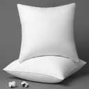 Phantoscope 20 x 20 Pillow Inserts - Throw Pillow Inserts with 100% Cotton Cover - Square Forms Microfiber Pillow Sham Stuffer - Couch Cushion Pillows 20 Inches, 2 Count (Pack of 1) (White)