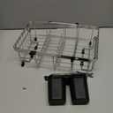 Dish Drying Rack Over The Sink, Expandable Stainless Steel Dish Drainer for Small Kitchen Counter Space Saving, RV Compact Plate Strainer In Silver Metal with Hanging Adjustable Utensil Holder