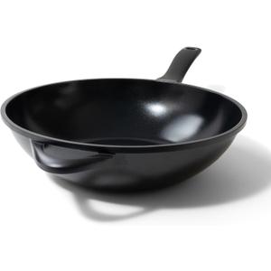 Alva 12 Inch Nonstick Wok Pan, Induction Compatible Flat Bottom Stir Fry Pan, PTFE- and PFOA-Free Ceramic Nonstick Wok, Dishwasher Safe, Fast Even Heating for Stir-Fry, Sauting & Everyday Cooking