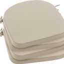 Outdoor Chair Cushions Set of 4: Waterproof & Fade Resistant Patio Furniture Cushions - 19 x 19 x 2 Inch Non Slip Round Corner Seat Cushion Pads with Removable Cover for Garden Yard Lawn, Cream (19x19x2 Inch-4p, Beige)