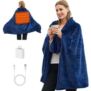 Portable Cordless Heated Blanket for Stadium, Rechargeable USB Heated Throw Blanket for Outdoor, 3 Heat Settings Electric Heated Blanket for Office, Camping, 58”x 38” (Battery Pack Not Included)