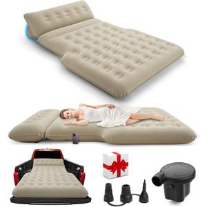3 Types of Adjustments Truck Bed Air Mattress for 5.5-6.5 Ft with Pump- Mattress Portable for Home,Tent,Camping & Guests, Travel,- Full Size Truck- 800lb Weight Capacity