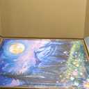 CHDITB Boho Blue Mountain Framed Wall Art Paintings(16"x24"), 3 Panels Blue White Sky Ridge Virginia Landscape Watercolor Canvas Artwork Printings, Large Modern Cloud Trees Nature Posters for Bedroom Living Room