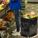 Reusable Grocery Bag On Wheels Large Capacity Shopping Trolley Foldable Rolling Tote Bag with Heavy Duty Handle for Travel