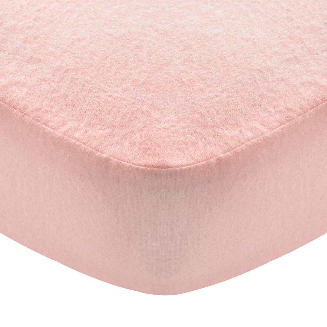 Flannel Crib Sheet for Girl, 100% Cotton Flannel, Heavenly Soft Fitted Crib Sheet for Standard Crib (28" X 52") and Toddler Mattresses Warm, Pink