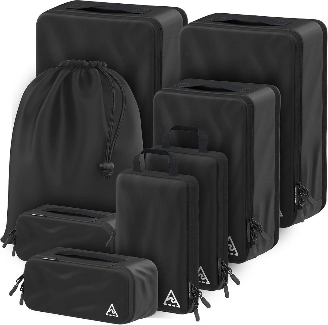 8-Piece Luxury Compression Packing Cubes & Bags for Travel  Maximize Space in Luggage with HybridMax Double-Capacity Design, 50 Luggage Tags, Deluxe Set, Lifetime Satisfaction Suitcase Organizer Bags