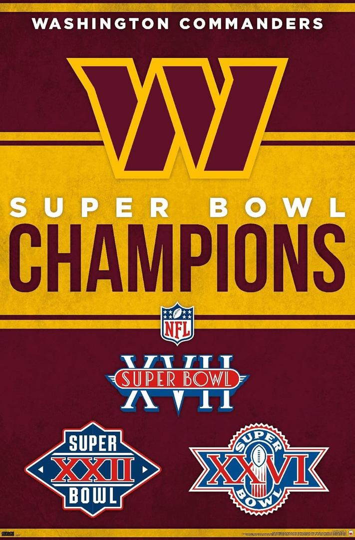 Trends International NFL Washington Commanders - Champions 23 Wall Poster, 34L x 22.4W, Premium Unframed Version