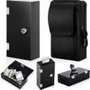 Extra Large Acrylic Gambling Box Winners Bank Portable Cash Box with 2 Keys Pocket Sized Large Capacity Waist Bag Casino Lock Bag Gifts Storage Stops Addictive Urges to Gamble(Black)