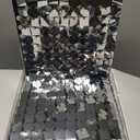 COKAOBE ProBlack Series Shimmer Wall Backdrop 48 Pcs, Silver Square Sequin Glitter Backdrop Panel, Black Back Not See-Through Design, Perfect for Birthday Graduation Wedding and Party Decoration
