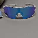 Kids Baseball Polarized Sunglasses: Sports Sunglasses for Boys Girls 3-12 Youth Sun Glasses for Cycling Running (A1-white Frame Blue Lens)