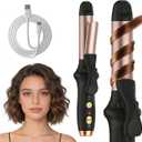Cordless Curling Iron Hair Curler: Mini USB Rechargeable 4000 mAh 3 Temp Setting Travel Portable 200 Million Negative Ion for Long Short Hair