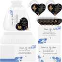 Namalu 100 Sets Funeral Favors Celebration of Life Favors for Guests Bulk Forget Me Not Themed Gifts Funeral Keepsakes with Heart Charms Memorial Prayer Cards Ideas Sympathy Gifts