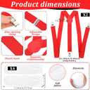 10 Pcs Halloween Costume Set 2 Red Silly Hat with Flag 2 Adjustable Elastic Y Back Suspenders 2 Blue Bow Tie 2 Pair White Stocking Set for Women Men Halloween Cosplay