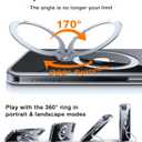 TORRAS 360 Spin for iPhone 17e Case & iPhone 16e case with Stand, Fit for MagSafe, 4X Military-Grade Protective, Stand Phone Case for iPhone 17e Case, Ring Holder Slim Cover, Crystal Clear 6.1''