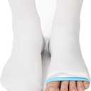 Medical Compression Thigh High Anti Embolism Stockings 15-20mmHg, for Edema, Varicose Veins, Swelling with Inspection Hole, Women & Men (Medium, White)